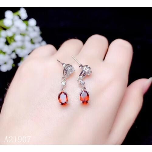 KJJEAXCMY boutique jewelry natural garnet female earrings support detection new