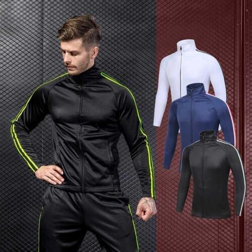 Men Workout Sporting Fitness Tops Coat Runs Quick Dry Compression Exercise Sweatshirt Hoodie Thicken Cashmere Jacket MA56