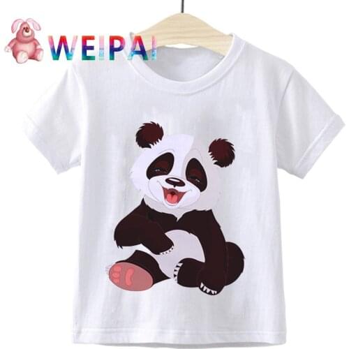 Newest 2019 Baby Girl Clothes Funny Kawaii Panda Cute Cartoon Boys T Shirt Fashion Short Sleeve Print T-shirt Summer Kids Shirt