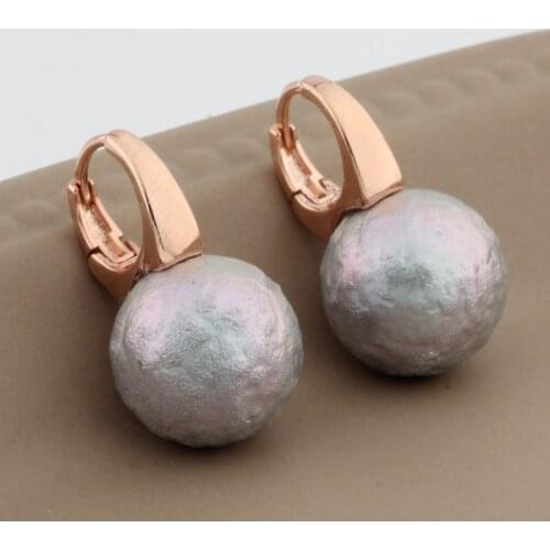 New Earrings 2021 Trend 585 Rose Gold Women Round Earrings Shell Pearl Drop Earrings Bridal Fashion Jewelry 2021 Jewelry