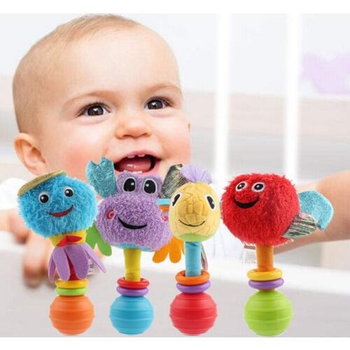 New Design Baby Rattle Toys Animal Hand Bells Plush Baby Toy High Quality Newbron Gift Animal Style