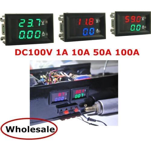 DC 100V 1A 10A 50A 100A Mini 0.28inch LED DC Digital Voltmeter Ammeter Volt Ampere Meter Amperemeter Voltage/amperimetro