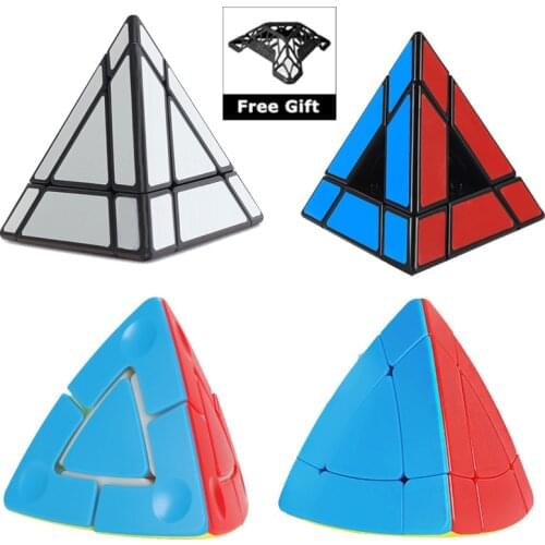 Shengshou Hollow Magic Cube Tower Magico Cube Sengso Mirror Blocks Pyramid Speed Puzzle 2x2 Cubo Magic Neo Cube Toys for Kids