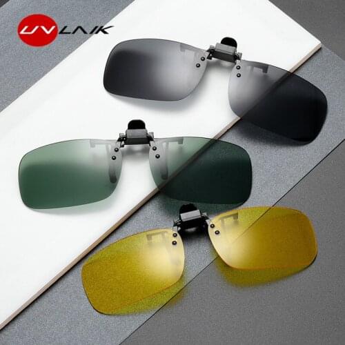 1 PC Unisex Clip on Polarized Sunglasses Men Day Night Vision Lens Goggles Driving Glasses Flip-up UV400 Riding Sunglass uv400