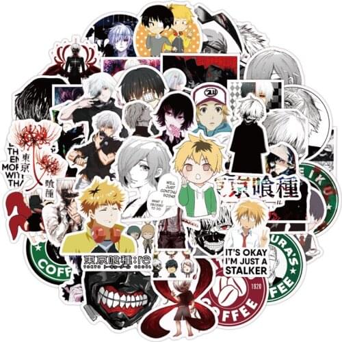 10/30/50Pcs Japanese anime Tokyo Ghoul Stickers For Refrigerator Car Helmet DIY Gift Box Notebook Bicycle Guitar Skate Trunk Etc
