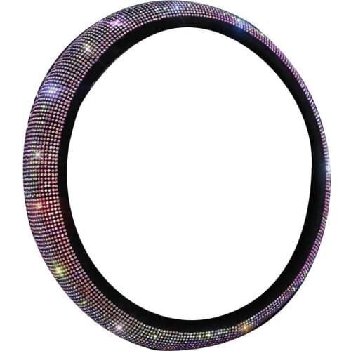Rhinestones Car Steering Wheel Gear Shift Cover Pad Auto Interior Steering Decoration Accessories