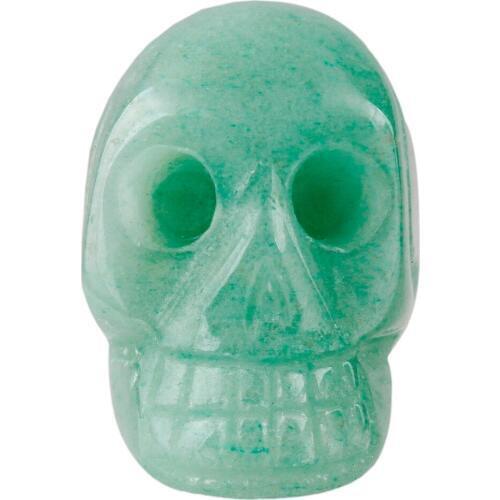 TUMBEELLUWA Green Aventurine Carved Skull Statue Healing Reiki Pocket Figurine Specimen
