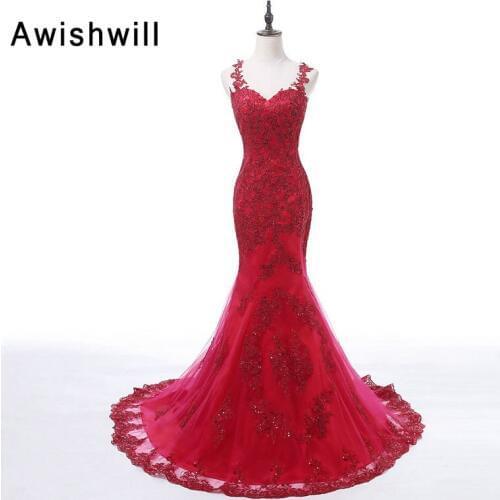 Real Pictures Mermaid Prom Evening Dress Appliques Mermaid Long Formal Gown See Through Back Vestidos de Fiesta de Noche