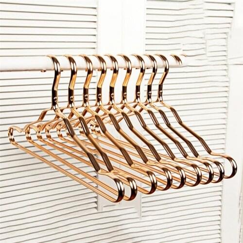 Aluminum Alloy Clothing Hanger Durable Domestic Coat Hanger for Adult Children Clothing Hanging Supplies (Golden)