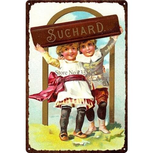 Vintage Chocolate Poster Candy Metal Sign Old Advertisement Wall Bar Home Art kitchen Shop Retro Decor 30X20CM Poster Metal