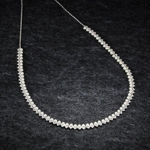 LIDU High Quality 925 Silver Wave Pearl Adjustable Necklace Temperament Versatile Monaco Accessories For Valentines Day Gifts