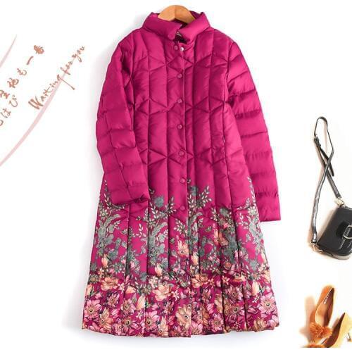 Womens Down Cotton Coat Female Jacket Korean Warm Parka Winter Coat Women Clothes 2020 Vintage Printing Tops Parkas ZT4204