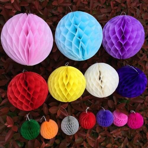 1pc 15cm Honeycomb shape Colorful Tissue Paper Pom Poms Flower Ball Wedding Birthday Baby Shower Party Festival Home Decorations