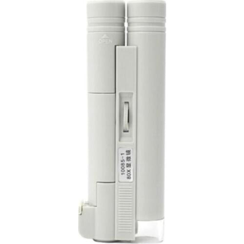 1pcs Portable Pocket Microscope 40X 80X 100X 150X Foldable Magnifiers Microscope Loupe Glass Lens with LED Illuminated