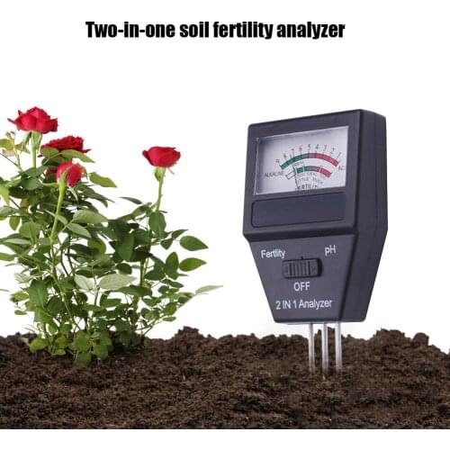 2 in 1 Garden Soil Fertility Analyzer with Probe Plant Moisture PH Sensor Meter Flower Humidity Monitor Detector Tool
