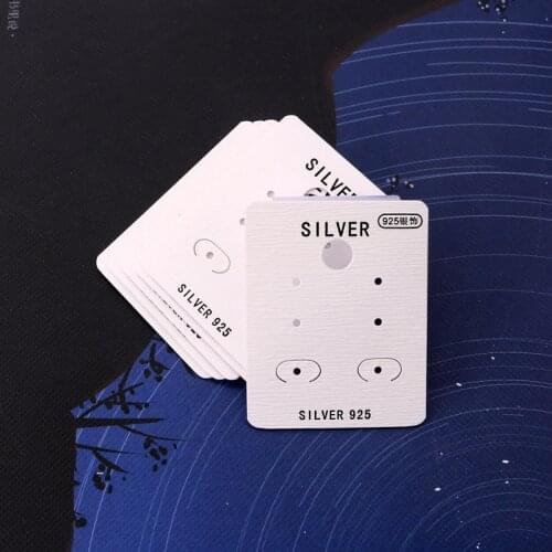 200pcs 3.6*4.5cm Plastic Jewelry Display Holder Paper Earrings Packaging Card Earring Stud Showing Cards silver 925 Jewelry Card