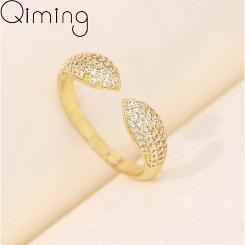 2021 Handmade Adjustable Rings For Women Men Shining Zircon Crystal Korean Jewelry Dress Party Gift