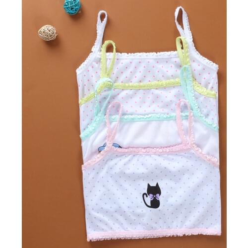 Kids Underwear 100% Cotton Girls Tank Top Candy Color Undershirt Girls 8-14years
