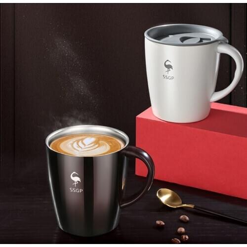 330ml 304 Stainless Steel Anti Hot Coffee Mug Tea with Lid Milk Beer Cup Water Drinkware Kid Adult Kitchen Dinning Bar Gadgets