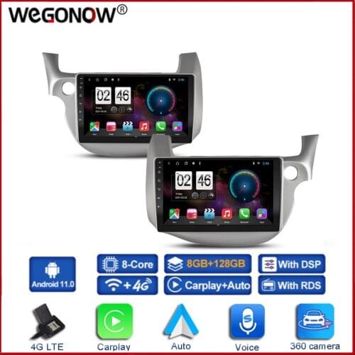 360 Panoramic Camera 6G+128G Android 10.0 Car DVD Player GPS WIFI Bluetooth 5.0 RDS Radio For Honda FIT JAZZ 2007 2008 2009-2013