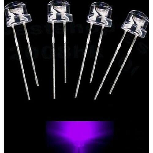 50PCS Straw Hat 5MM Purple LED UV LED Light Emitting Diode diy electronics