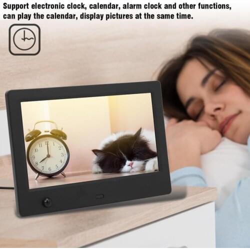 Marco digital de fotos 7" inch Digital Photo Frame 800x480 HD Electronic Album with Body Sensor 16:9 Black/White cadre photo
