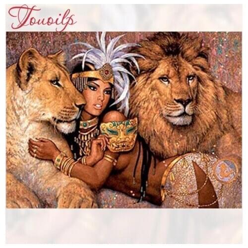 TOUOILP Full Square/Round Drill 5D DIY Diamond Painting Mask woman 3D Embroidery Cross Stitch Mosaic Rhinestone Home Decor