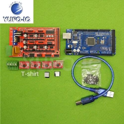 Free Ship 1pcs RepRap 3D Printer Full Circuit Mega2560 Ramps1.4 4 A4988 stepstick