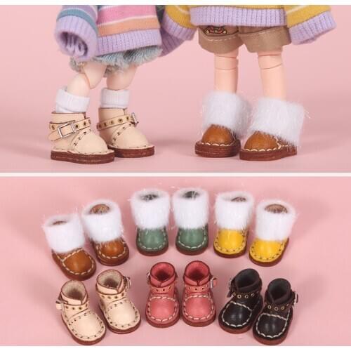 New Doll Shoes Cowhide Fashion Martin boots snow boots for ob11,obitsu 11,holala,GCS,1/12bjd doll clothes accessories for dolls