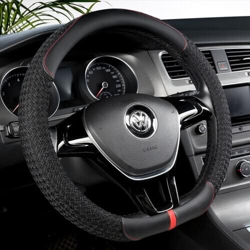 D Shape O shape Car Steering Wheel Cover Non-slip PU Leather for POLO GOLF 7 Scirocco Suzuki Swift Nissan Rogue High Quality