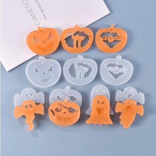 DIY Pumpkin Ghost Hanging Signs Crystal Epoxy Mould For Handmade Wall Door Hanging Signs Home Decorative Crafts