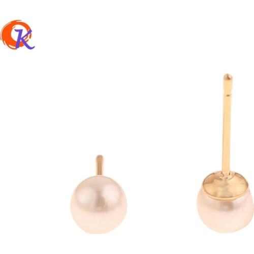 Cordial Design 100Pcs 5*5MM Fashion Jewelry/Stud Earrings/DIY Making/Imitation Pearl/Genuine Gold Plating/Simple Stud Earrings
