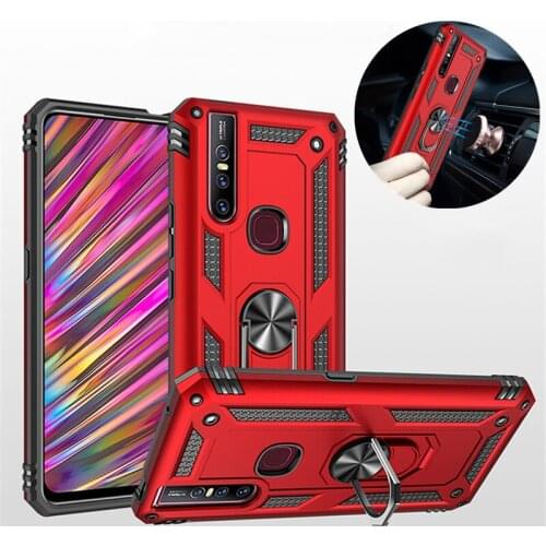 For Vivo V15 Pro Case Armor Ring Magnetic Car Hold Shockproof Soft Bumper Protection Phone Cover For Vivo Y12 Y15 Y17 Back Cases