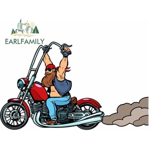 EARLFAMILY 13cm x 12.5cm For Biker Scratch-Proof Car Sticker Fashion Fine Decal Motorcycle Auto Air Conditioner Decoration
