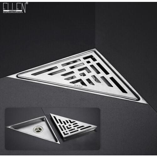ELLEN Triangle Floor Drain 304 Stainless Steel Bathroom Corner Floor Drain Deodorant 20*28cm ELF214