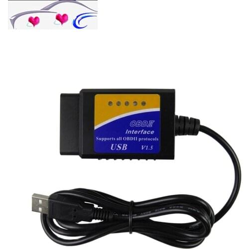ELM327 USB V1.5 OBD2 Car Diagnostic Interface Scanner ELM 327 V 1.5 OBDII Diagnostic Tool ELM-327 OBD 2 Code Reader Scanner