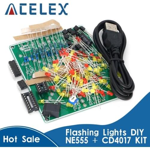 Fireworks red yellow Double Color Flashing Lights DIY Kit Strobe NE555 + CD4017 Electronic Practice Learning Kits Suite Parts