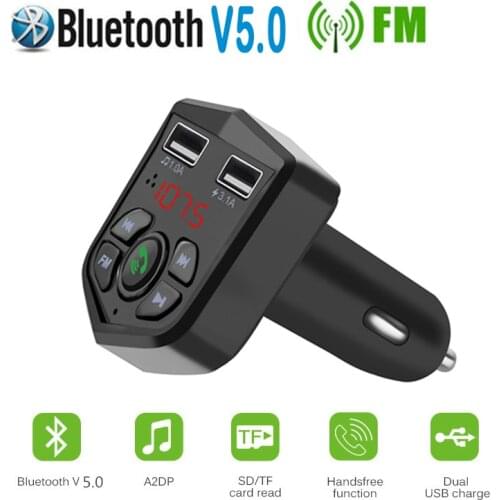FM Transmitter Bluetooth Car Wireless Handsfree Audio Receiver Bluetooth 5.0 Car MP3 Player Auto Dual USB Fast Car Accessories