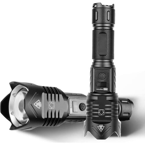 Lighter Torch High Power LED Flashlights 500000 For Hunting Camping Fishing Light Attractor Telescopic Zoom Flashlight 18650