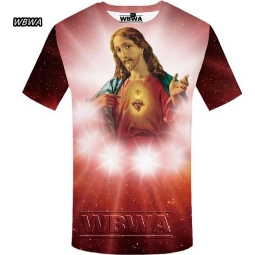 Jesus T-shirt Mens Space T-shirt Clothing Hip Hop T-shirt Punk Rock Street Clothing Galaxy Mens 2021 Summer Leisure Top