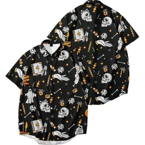 3D Printed Skull horror halloween men Hawaiian Shirt Summer Casual Beach Shirts Short Sleeve Oversized Tops dropshipping clothes