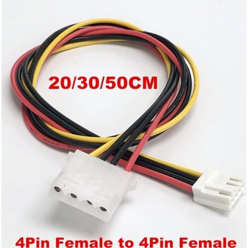 50/70/100Pcs/lot 18AWG 4Pin Molex IDE Female To Small 4Pin Female 2.54MM Power Supply Cable Floppy Drive Adapter Connector Cord