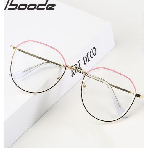 Iboode Metal Anti Blue Light Spectacle Glasses Frames Women Men Retro Anti Blue-ray Optical Glasses Frame for Male Female oculos
