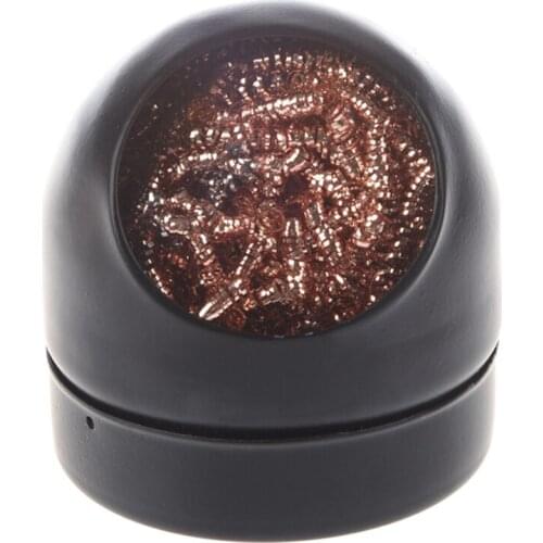 Soldering Iron Tip Cleaning Wire Nozzle Cleaner Ball w Storage Holder