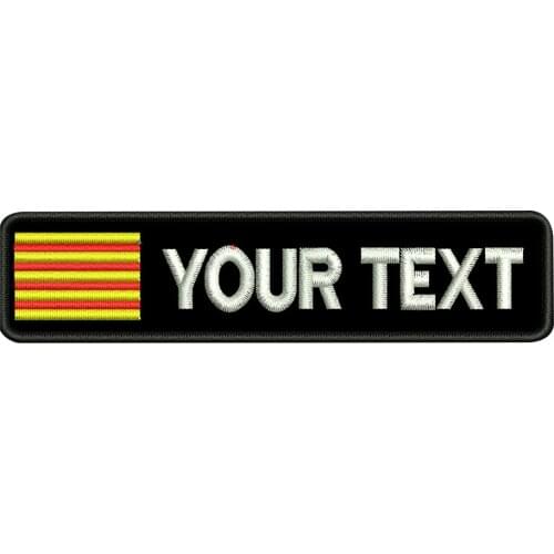 Custom Catalonia name patches tags personalized iron on hook backing embroidered