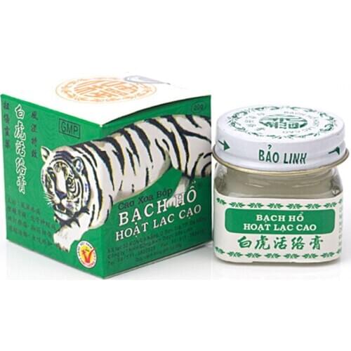 Original White Tiger Balm Ointment Headache Dizziness Arthritis Meridians Stress Relief Plaster Motion Sickness Cream 20g / box