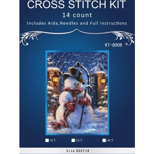 A christmas snowman chinese Stitch,DIY 14CT similar DMC Cross Stitch,Sets For Embroidery Kits Counted Cross-Stitching