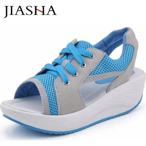 Fashion mesh sandals women summer shoes 2021 wedges breathable plus size casual shoes woman sandals high quality