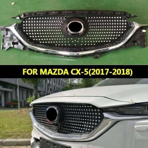 Fit For MAZDA CX-5 CX5 2017-18 Exterior Accessors Diamond Grill Front Racing Grille Mesh Running Board Mask Cover Grills