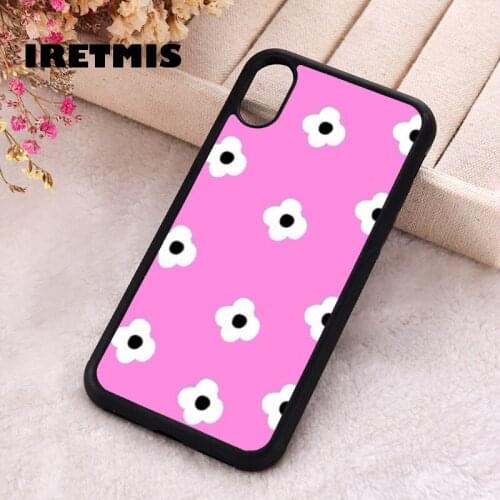 Iretmis 5 5S SE 2020 Phone Cover Cases for iPhone 6 6S 7 8 Plus X Xs Max XR 11 12 MINI Pro Rubber Silicone Pink Daisy